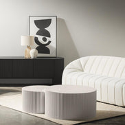 Ensemble de 2 tables basses Zeo rainurées