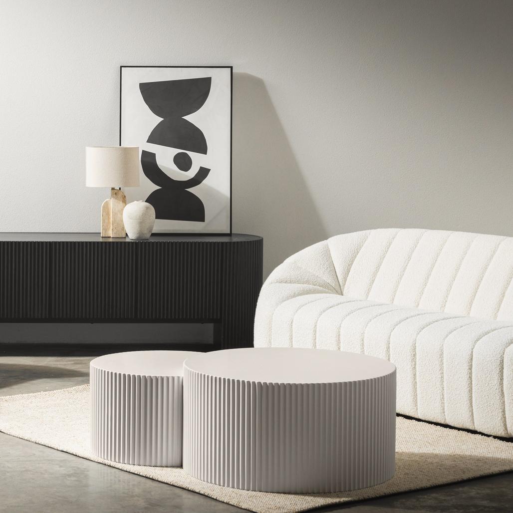 Ensemble de 2 tables basses Zeo rainurées