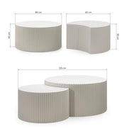 Ensemble de 2 tables basses Zeo rainurées