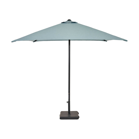 Parasol Eolo Sunbrella Ezpeleta, structure anthracite, toile Sunbrella bleu minéral