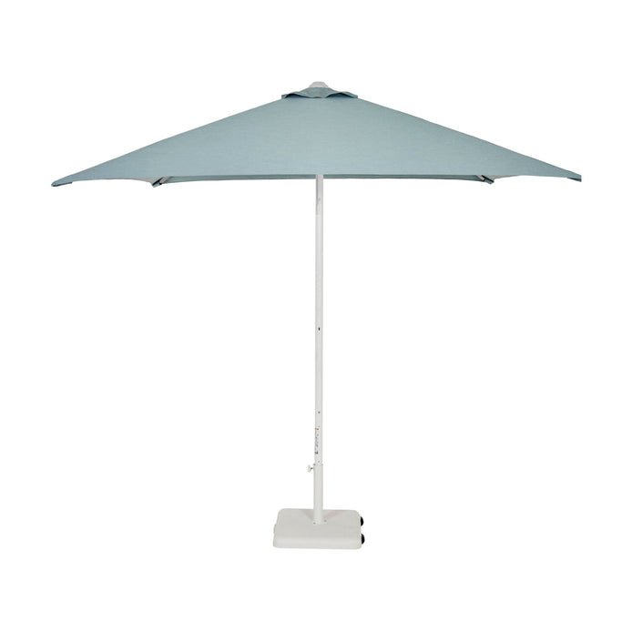 Parasol Eolo Sunbrella Ezpeleta, structure blanche, toile Sunbrella bleu minéral