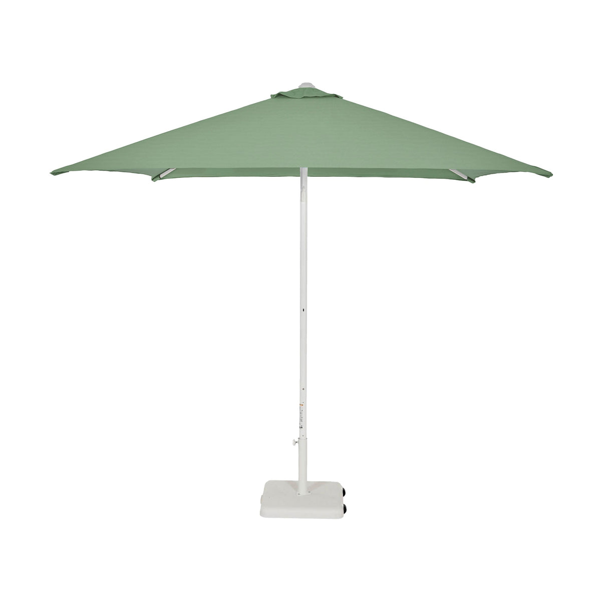 Parasol Eolo Sunbrella Ezpeleta, structure blanche, toile Sunbrella menthe