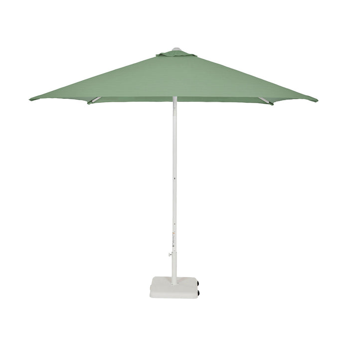 Parasol Eolo Sunbrella Ezpeleta, structure blanche, toile Sunbrella menthe