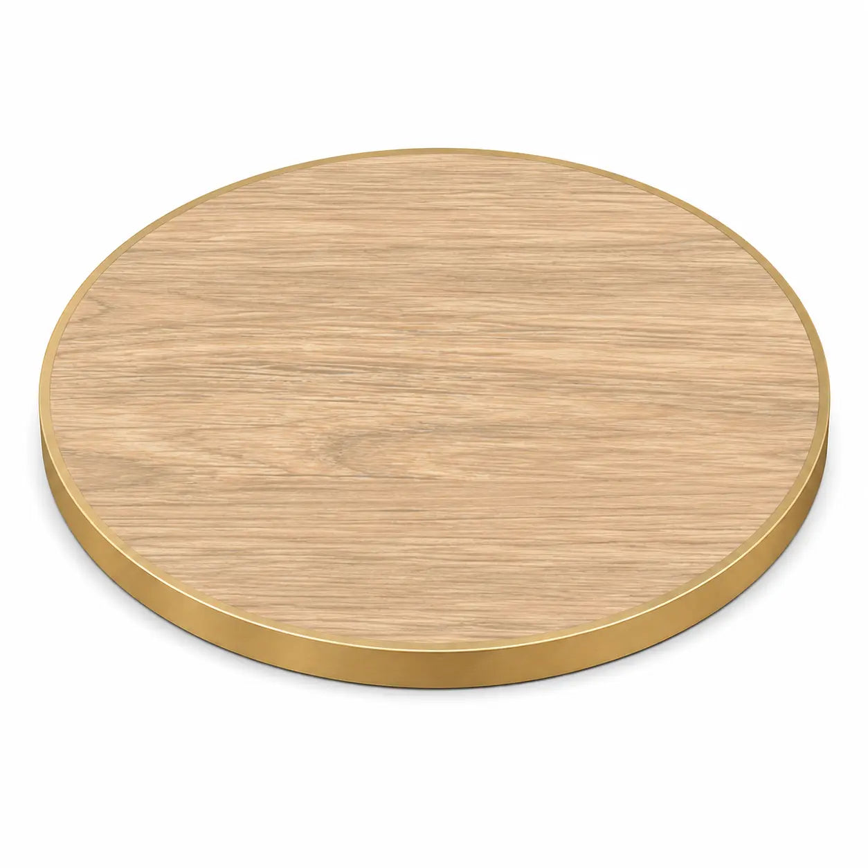 Plateau de table Capri rond – Chant laiton bakélisé