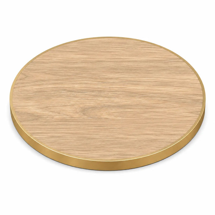Plateau de table Capri rond – Chant laiton bakélisé