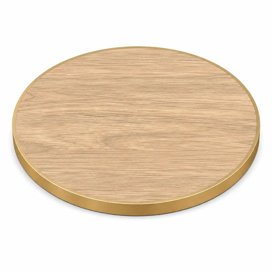 Plateau de table Capri rond – Chant laiton bakélisé