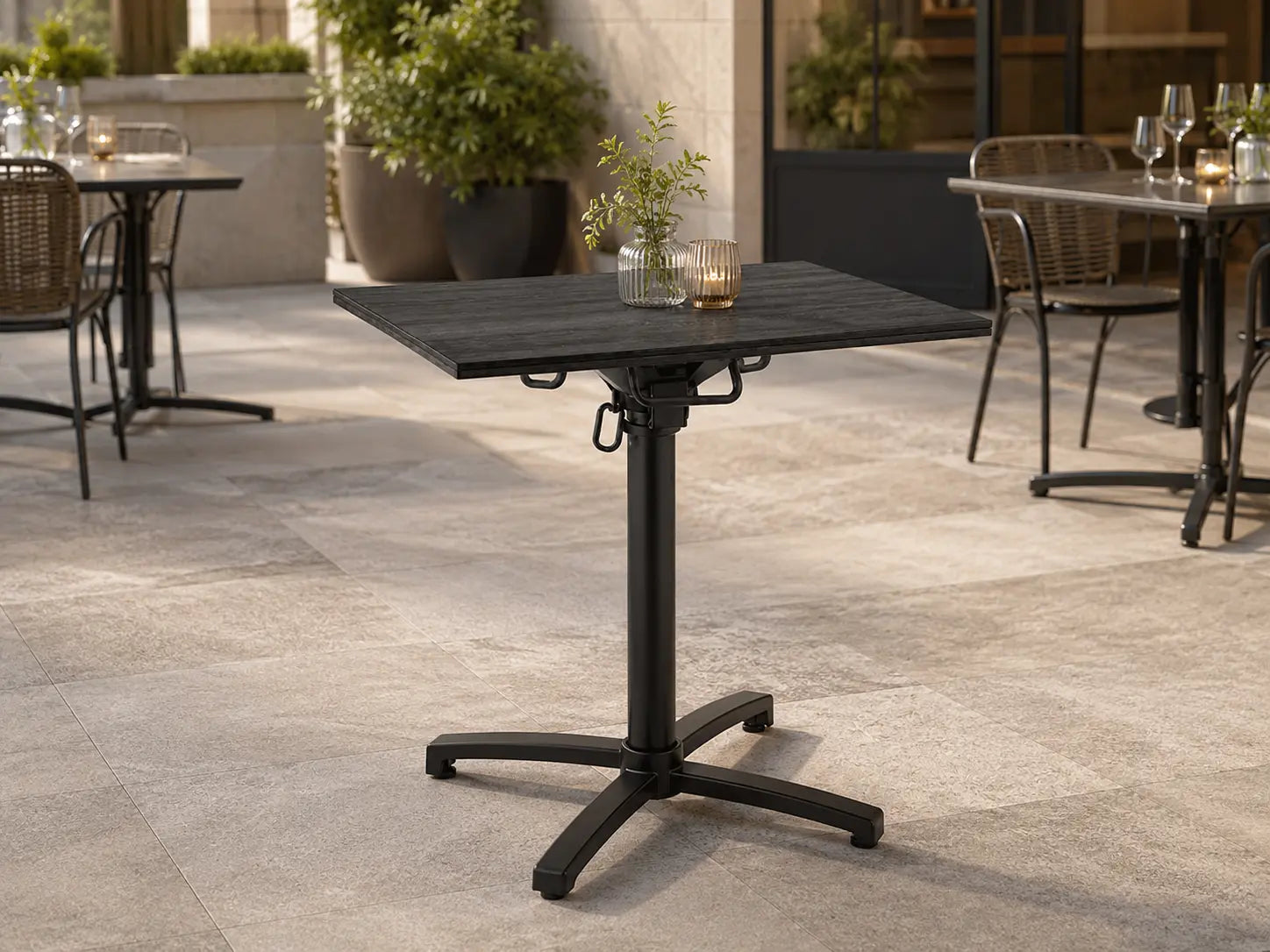 Table complète rabattable Verona - Compact 65 x 65 cm