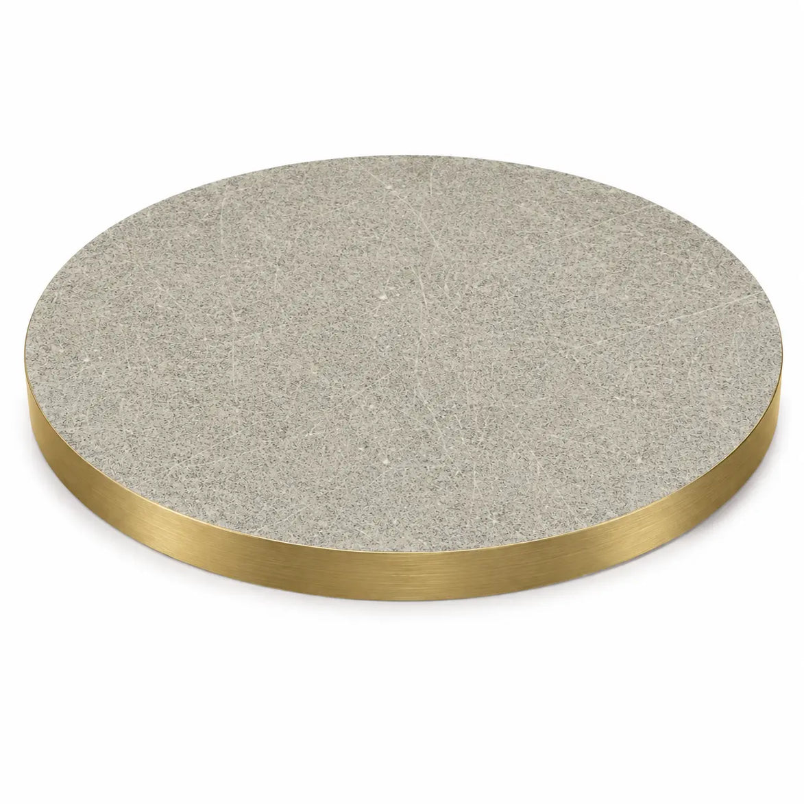 Plateau de table Capri rond – Chant PVC effet laiton