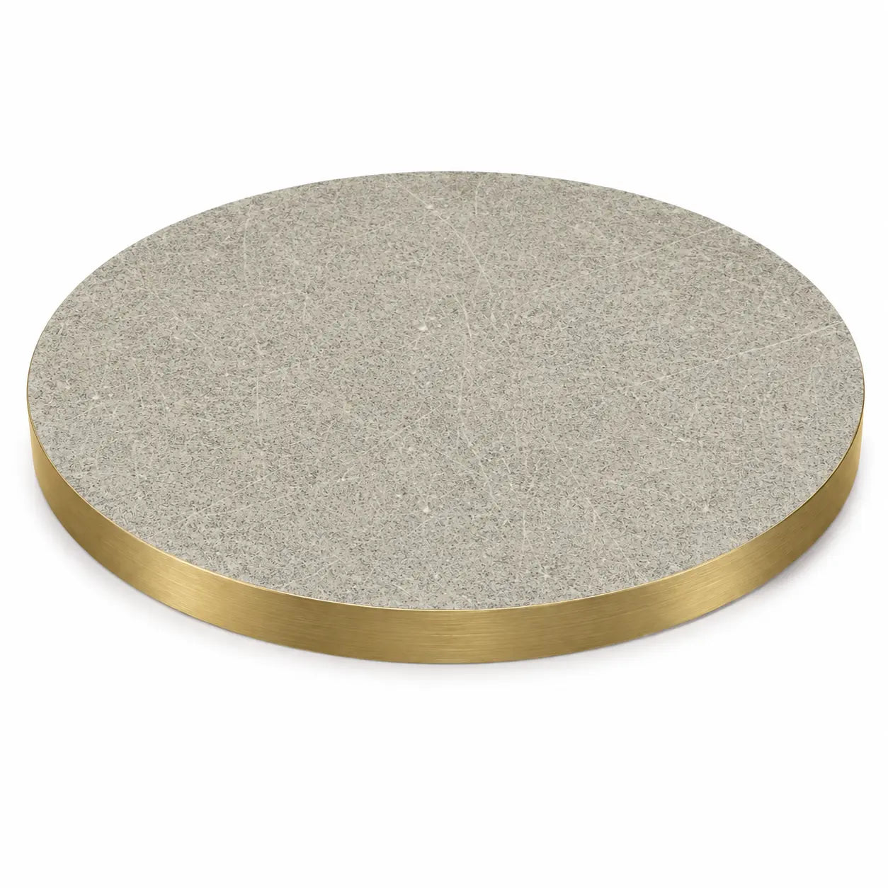 Plateau de table Capri rond – Chant PVC effet laiton
