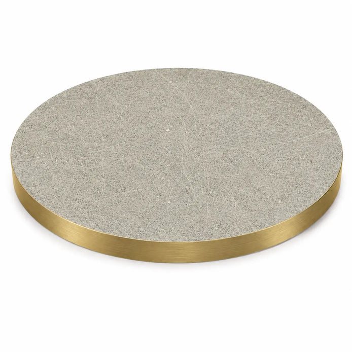 Plateau de table Capri rond – Chant PVC effet laiton