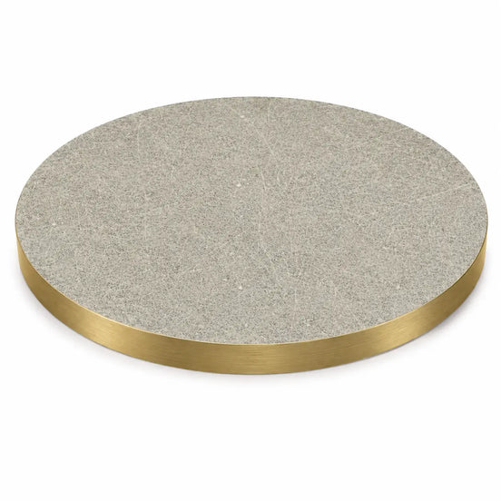Plateau de table Capri rond – Chant PVC effet laiton
