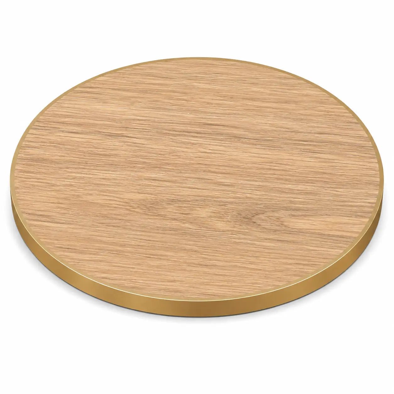 Plateau de table Capri rond – Chant laiton bakélisé