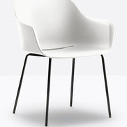 Fauteuil Babila XL 2734 Pedrali, coque blanche