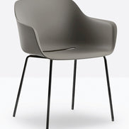 Fauteuil Babila XL 2734 Pedrali, coque gris recyclé