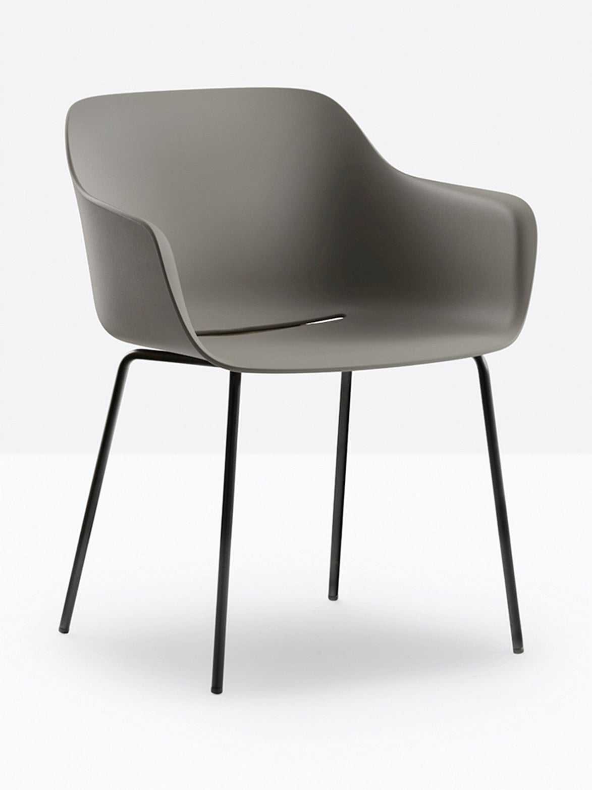 Fauteuil Babila XL 2734 Pedrali, coque gris recyclé