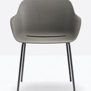 Fauteuil Babila XL 2734 Pedrali, coque gris recyclé