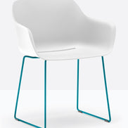 Fauteuil Babila XL luge 2744 Pedrali, coque blanche