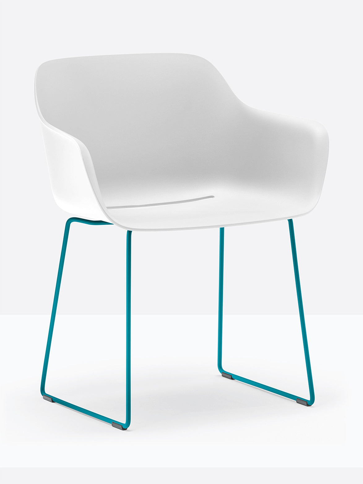 Fauteuil Babila XL luge 2744 Pedrali, coque blanche