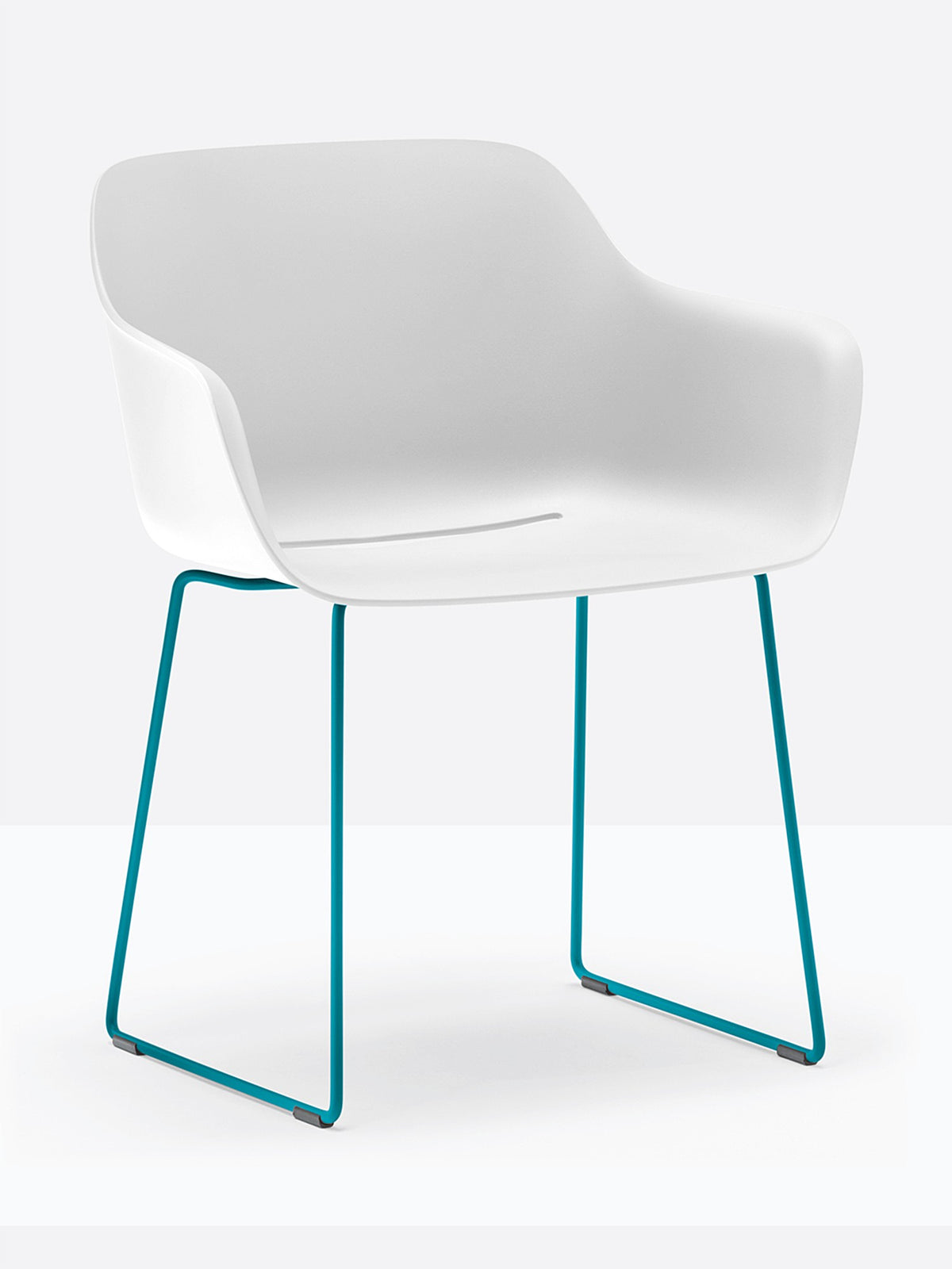Fauteuil Babila XL luge 2744 Pedrali, coque blanche