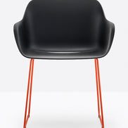Fauteuil Babila XL luge 2744 Pedrali, coque noire