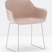 Fauteuil Babila XL luge 2744 Pedrali, coque rose
