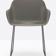 Fauteuil Babila XL luge 2744 Pedrali, coque gris recyclé