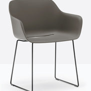 Fauteuil Babila XL luge 2744 Pedrali, coque gris recyclé