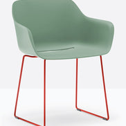 Fauteuil Babila XL luge 2744 Pedrali, coque vert sauge