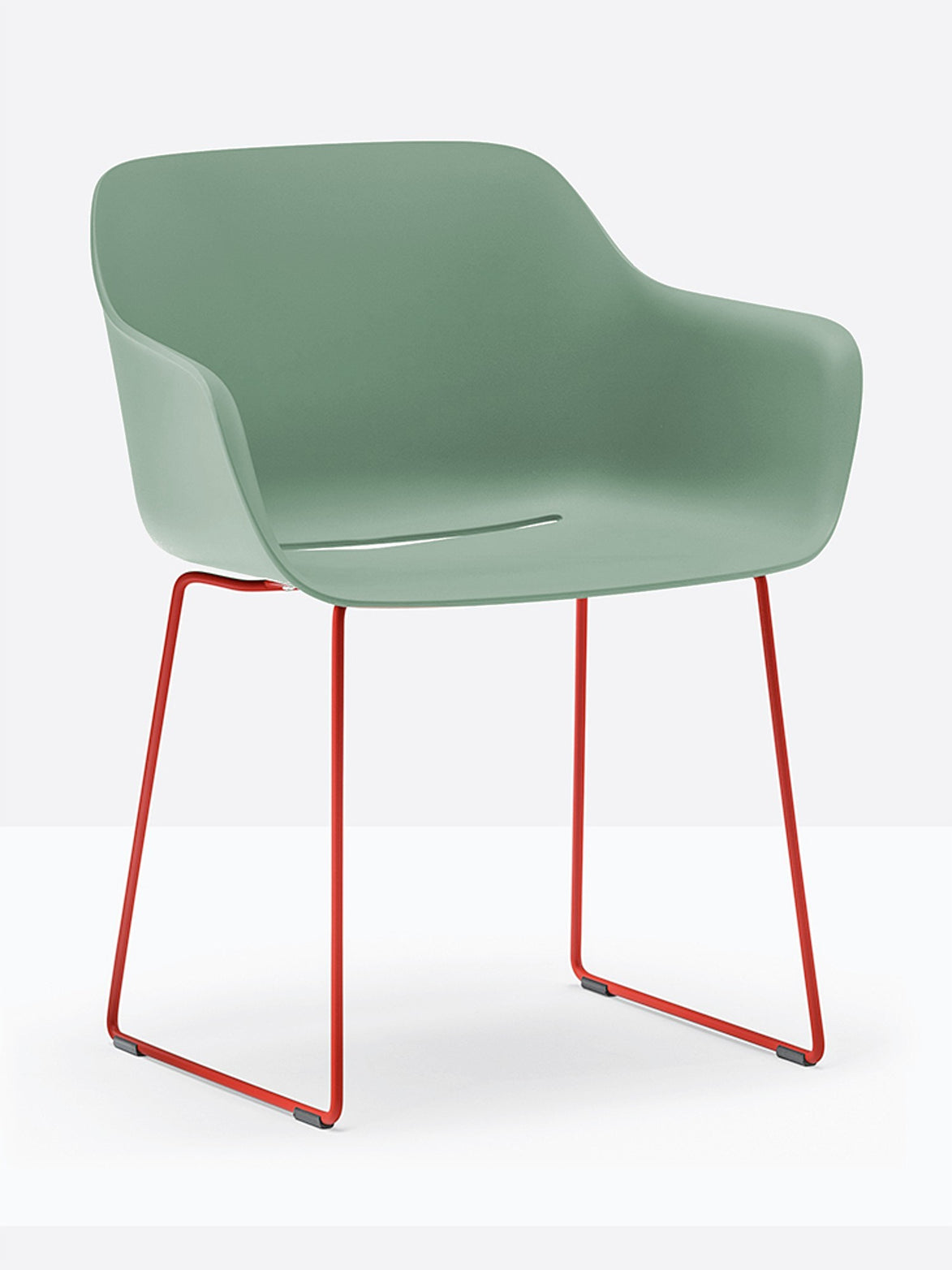 Fauteuil Babila XL luge 2744 Pedrali, coque vert sauge