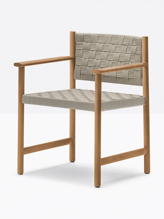 Fauteuil Griante teck, sangle beige