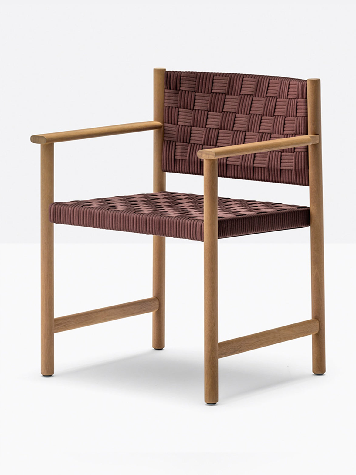 Fauteuil Griante bordeaux vue de trois quarts