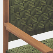 Détail de la sangle vert olive du fauteuil Griante
