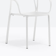 Fauteuil Intrigo blanc vue de trois quarts
