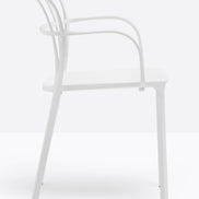 Fauteuil Intrigo blanc vue de profil