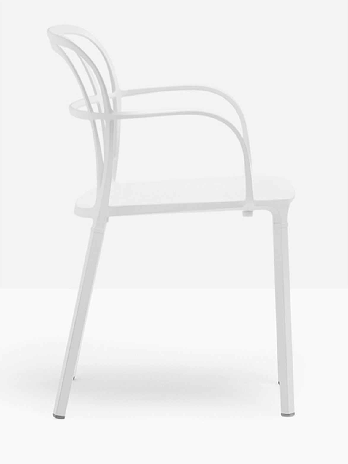 Fauteuil Intrigo blanc vue de profil