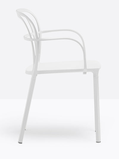 Fauteuil Intrigo blanc vue de profil