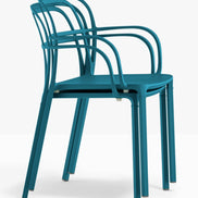 Fauteuil Intrigo bleu pétrole vue de profil