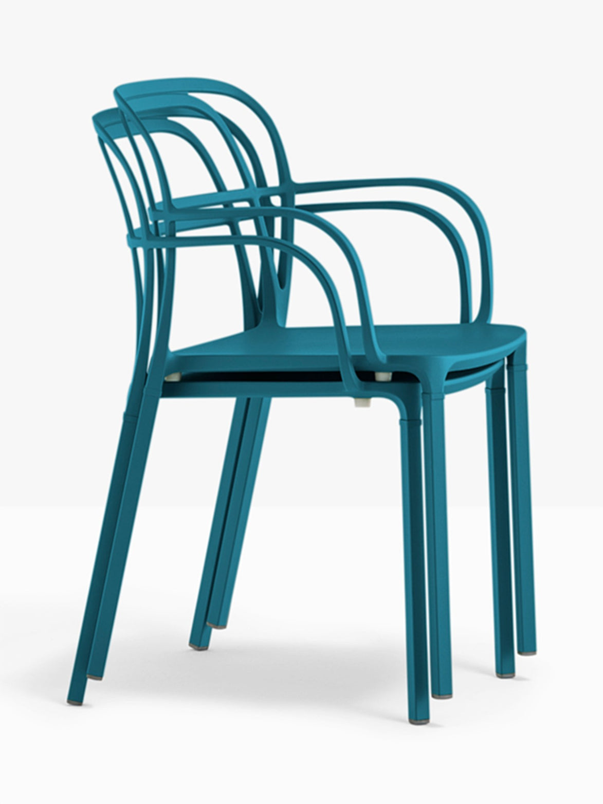 Fauteuil Intrigo bleu pétrole vue de profil