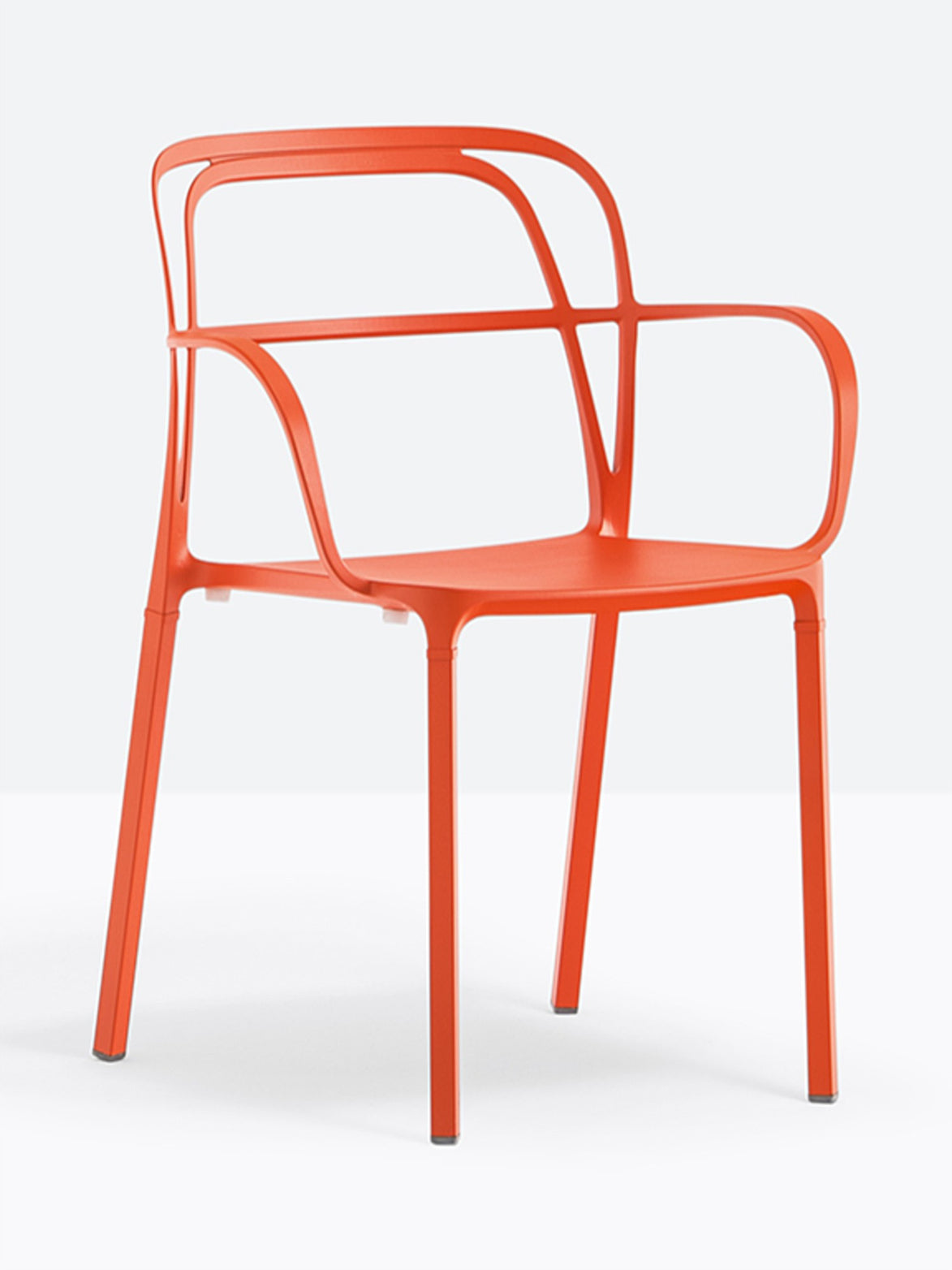 Fauteuil Intrigo orange vue de trois quarts