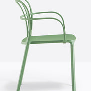 Fauteuil Intrigo vert sauge vue de profil