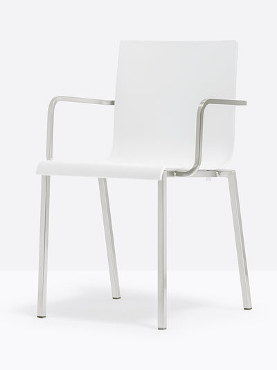 Fauteuil Kuadra XL 2402 / 2412 Pedrali, coque blanche