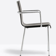 Fauteuil Kuadra XL 2404 / 2414 Pedrali, bois noir