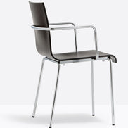 Fauteuil Kuadra XL 2404 / 2414 Pedrali, bois wengé