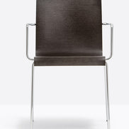 Fauteuil Kuadra XL 2404 / 2414 Pedrali, bois wengé