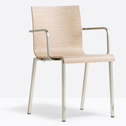 Fauteuil Kuadra XL 2402 / 2412 Pedrali, bois chêne blanchi