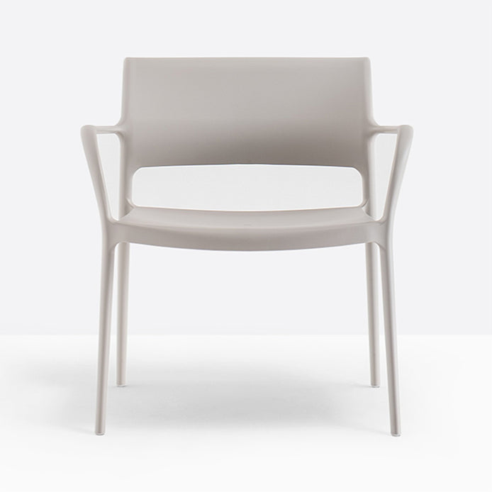 Fauteuil lounge Ara beige vue de face