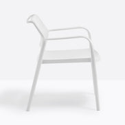 Fauteuil lounge Ara blanc vue de profil