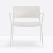 Fauteuil lounge Ara blanc vue de face