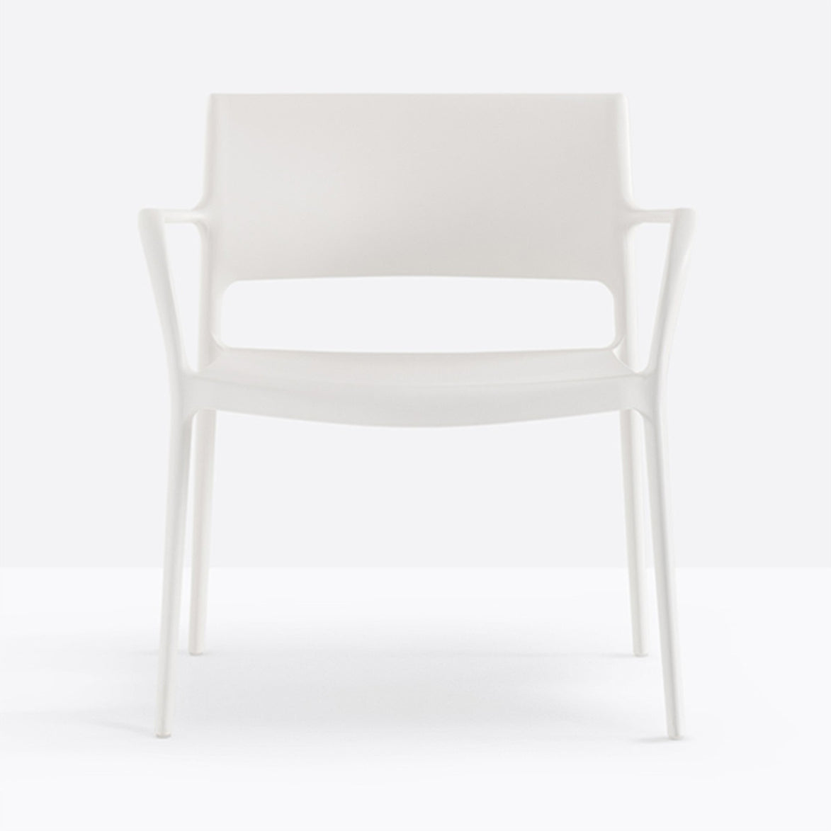 Fauteuil lounge Ara blanc vue de face