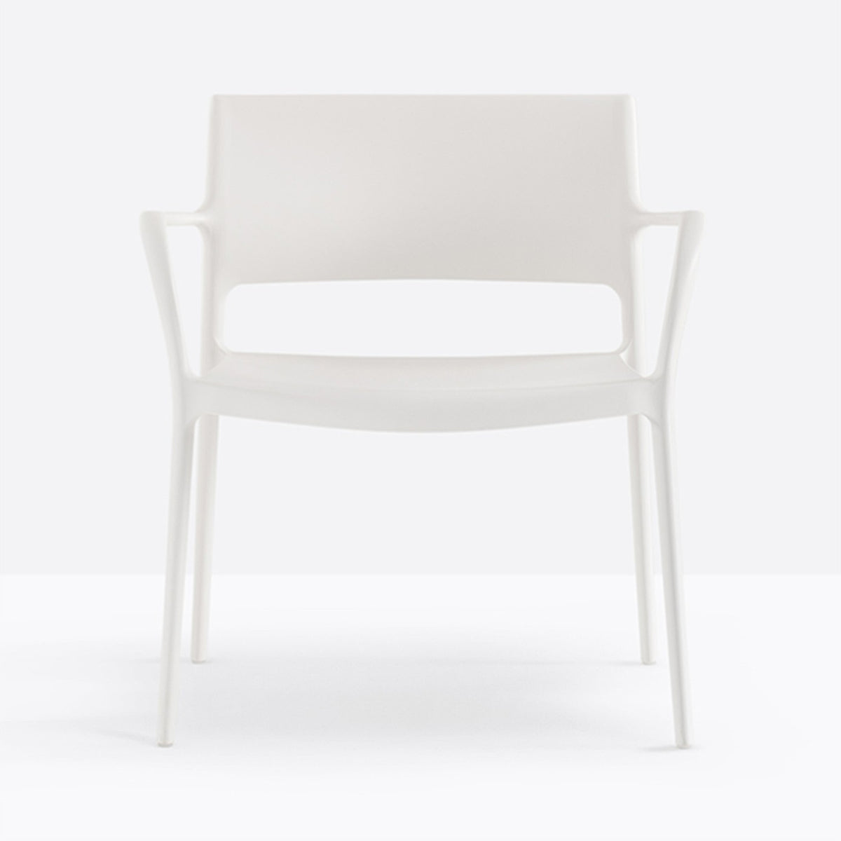 Fauteuil lounge Ara blanc vue de face